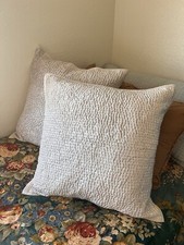 RALPH LAUREN VISCOSE PICK STITCH EURO SHAM PAIR CHAMPAIGN