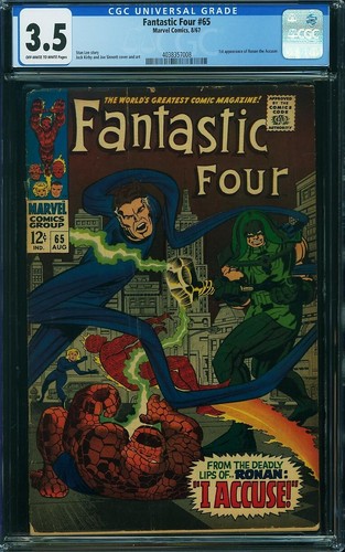 FANTASTIC FOUR 65 CGC 3.5 OFF WHITE TO WHITE PAGES 1ST RONAN THE ACCUSER L8