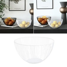 White Iron Drain Basket Fruit and Vegetable Storage Basket for Kitchen Use