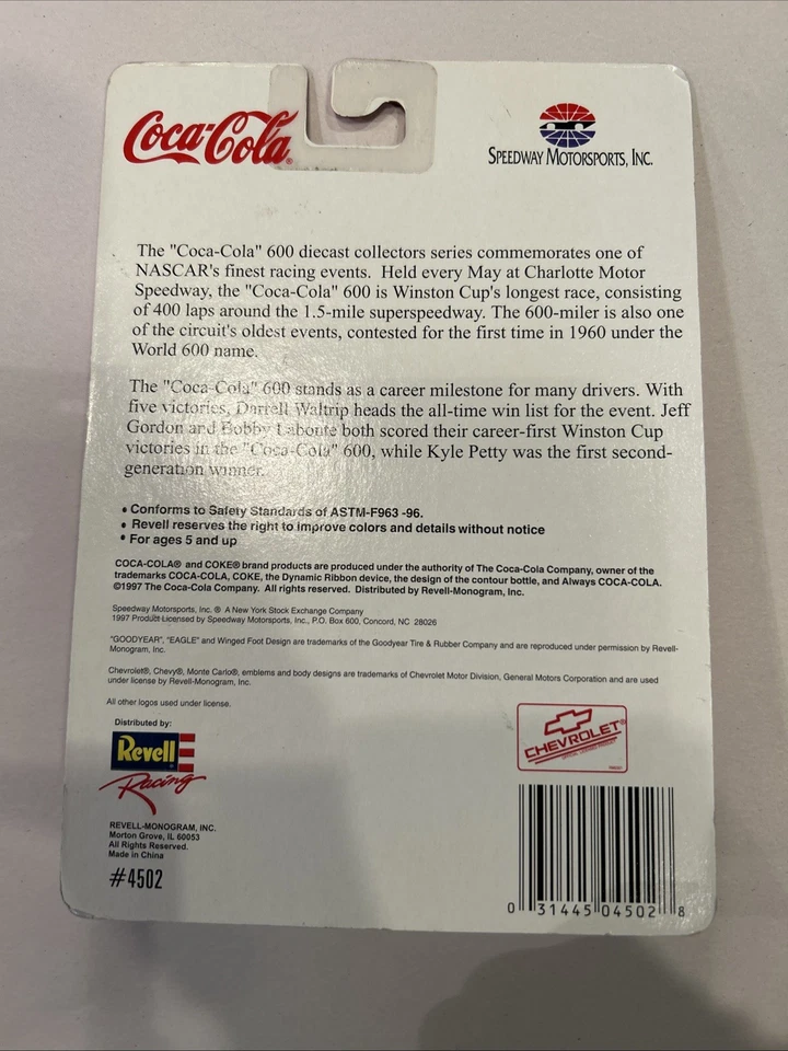 Revell 1/64 Coca-Cola 600 Monte Carlo Race Car #1 Speedway Motors, Inc. - Image 4 of 4