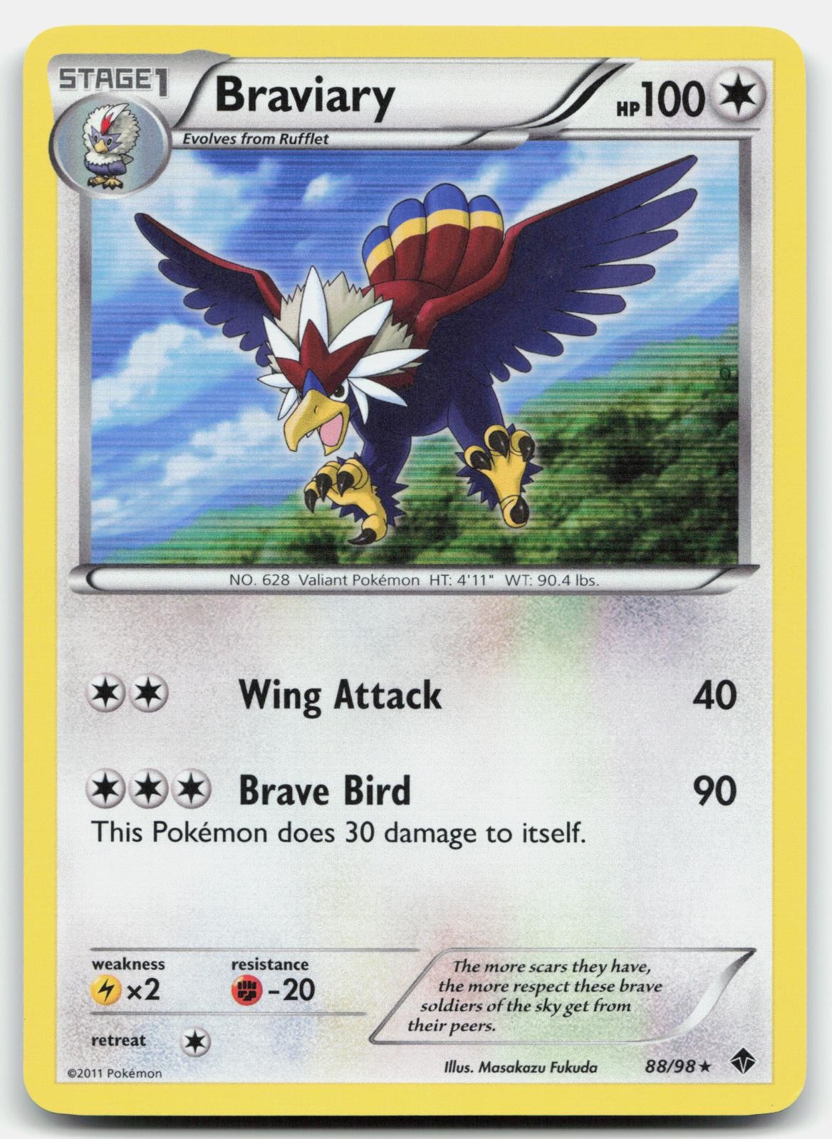 Braviary 88/98 Holo Rare Emerging Powers Pokemon Near Mint