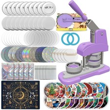 Button Maker Machine 58mm 2.25 inch , DIY Pin 58mm/2.25 inch, Purple