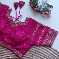 Silk Blend Designer Embroidery Blouse Women Wedding Wear Readymade Ethnic Choli