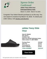 adidas Yeezy Slide Onyx Black Men's Sandals US 7 HQ6448 Comfort Casual