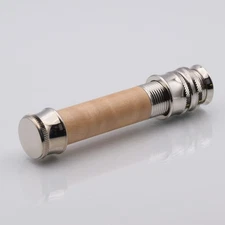 Fly Rod Reel Seat - Downlocking - Bright Nickel Plated Aluminum - Maple Insert