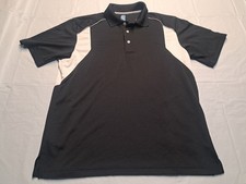 PGA Tour Air Flux Mens Polo Golf Shirt Medium Black White