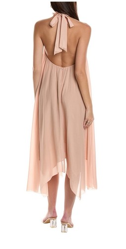 Allsaints Alaya Dress Midi Silk in Soft Pink Size 10 Uk Chiffon BNWT RRP £399 - Picture 2 of 18