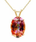 LAB CREATED 8.40 Cts AZOTIC TOPAZ SOLITAIRE PENDANT 14K GOLD - NWT - FREE CHAIN — photo 1