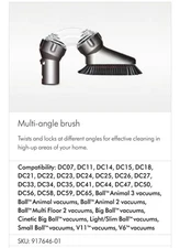 NEW DYSON ORIGINAL OEM GENUINE Multi Angle Brush Tool Attachment # 917646-02