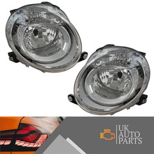 Fiat 500 Pair Headlights 2008-2015 Upper Headlamps Low Beam Drivers & Passenger 