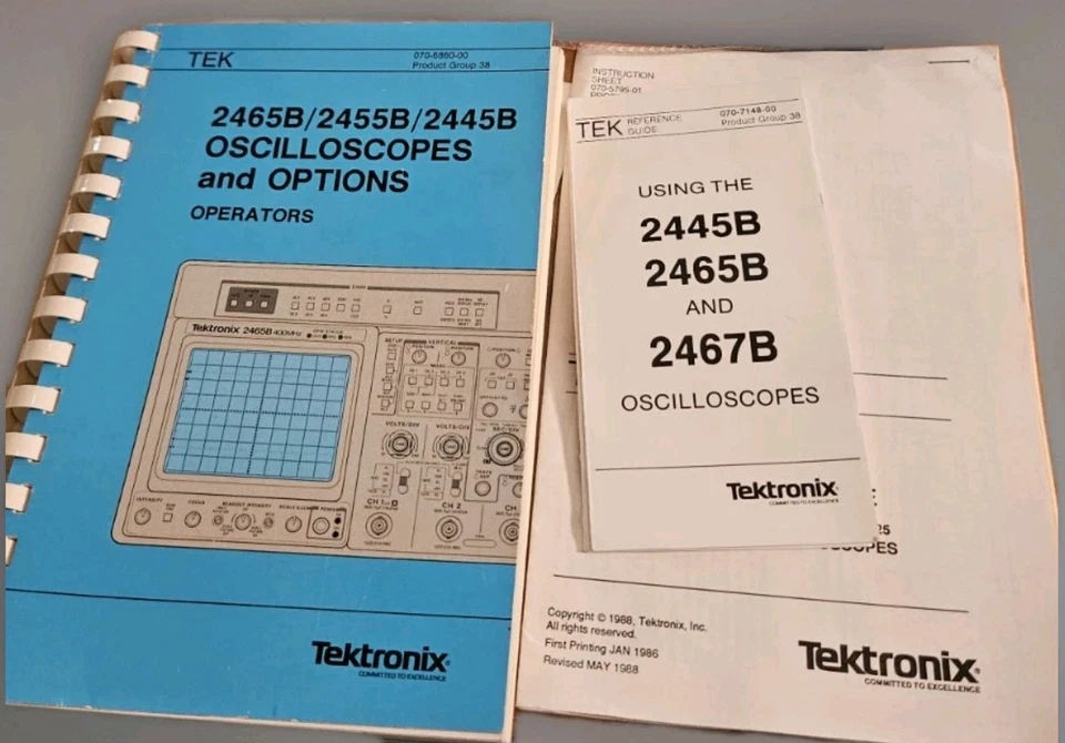Tektronix 2445B 4-Channel 150 MHz Oscilloscope With 2 Probes & Manuals - Tested - Image 2 of 4