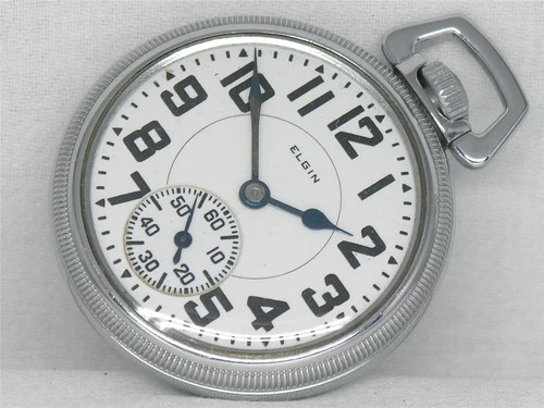 ANTIQUE 16S ELGIN RAILROAD 23 JEWEL BW RAYMOND GRADE 540 POCKET WATCH, RUNNING!