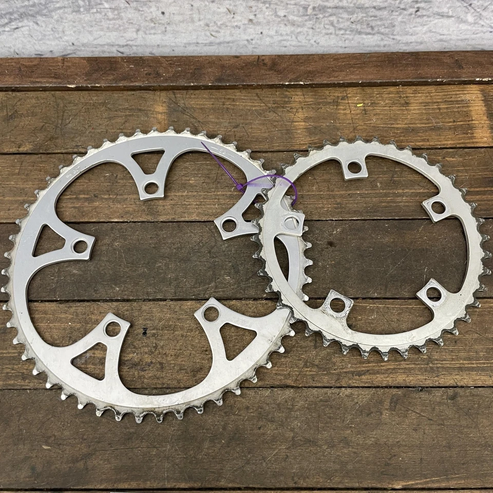 SR Road Bike Chainring Set 52/40T 110 BCD 5-Bolt Vintage Alloy Double 80s - Image 4 of 4