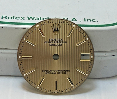 Rolex Genuine Oyster Perpetual Datejust Mid-Sized 24mm Gold Tapestry Watch Dial