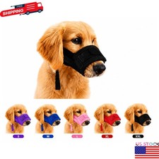 Dog Muzzle Mouth Cover Anti Bite Barking Chewing Mesh Mask Small Large Pet Cat