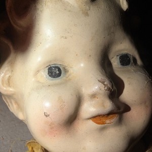 Antique 1914 Zuzu Clown Doll Ideal Toy Co Composition Head Stuffed Body
