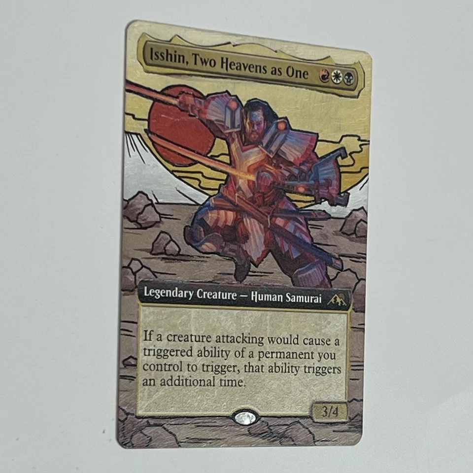 MTG Isshin, Two Heavens As One, Hand Painted Altered Card EDH Japanese Alter Art - Image 2 of 4