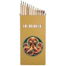 12 x 'Angry Octopus' Long 178mm Coloured Pencils / Pencil Set PE00073451 