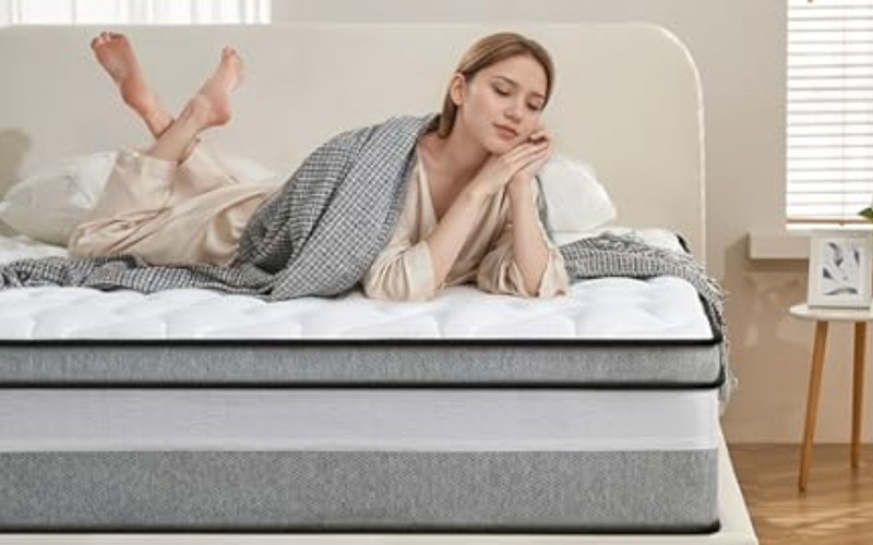 Breezleep Full Size Mattress, 10-Inch Cooling Hybrid Mattress, Medium Firmness
