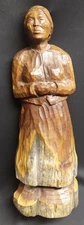 BOB BOOMER Wood Sculpture of Woman in Head Scarf - NICE CONDITION