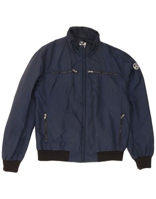 North Sails Mens Bomber Jacket UK 42 XL Navy Blue Colourblock Polyamide SR14