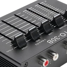 Phono Preamp EQ 2 Channel Digital Sound Equalizer 3 Band 12dB High Mid Low