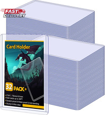 32 Count Card Sleeves Hard Plastic, Sooez 35PT Card Holder, 3" X 4" Baseball Car