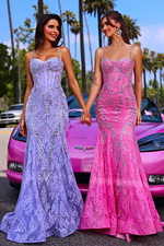 NWT Portia and Scarlett (Style PS25150) Gown in Pink/Silver ~ Size 6 | MSRP $770