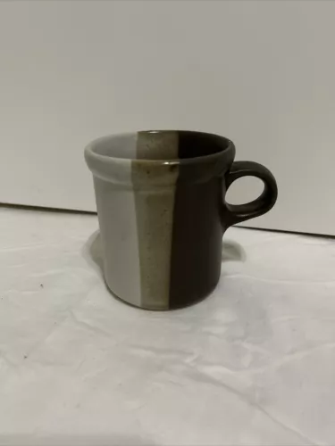 Vintage McCoy Brown Striped Stoneware Mug 1412.      A8