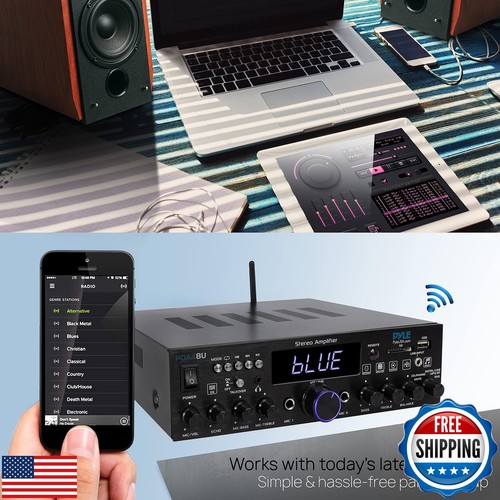 Pyle Wireless Bluetooth Home Stereo Amplifier- Multi-Channel, 200W Power Ampl - Picture 4 of 5
