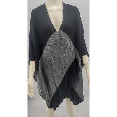Calvin Klein Colorblocked Ruana Poncho, One Size | eBay