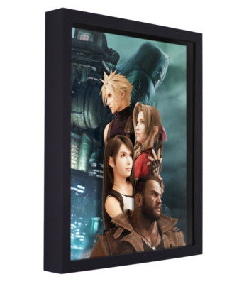 Final Fantasy VII Remake - 3D Shadow Box Frame (14'' x 11'') Gaming Art