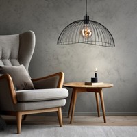 Vintage Decken HäNge Lampe Schwarz KäFig Design Retro Wohn Zimmer Pendel Leuchte