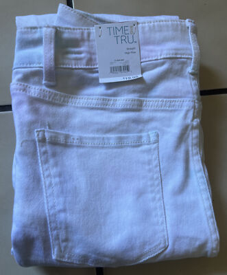 New Time & Tru Womens Straight Cotton Candy Crop Jeans Size 8. Light Tie dye.
