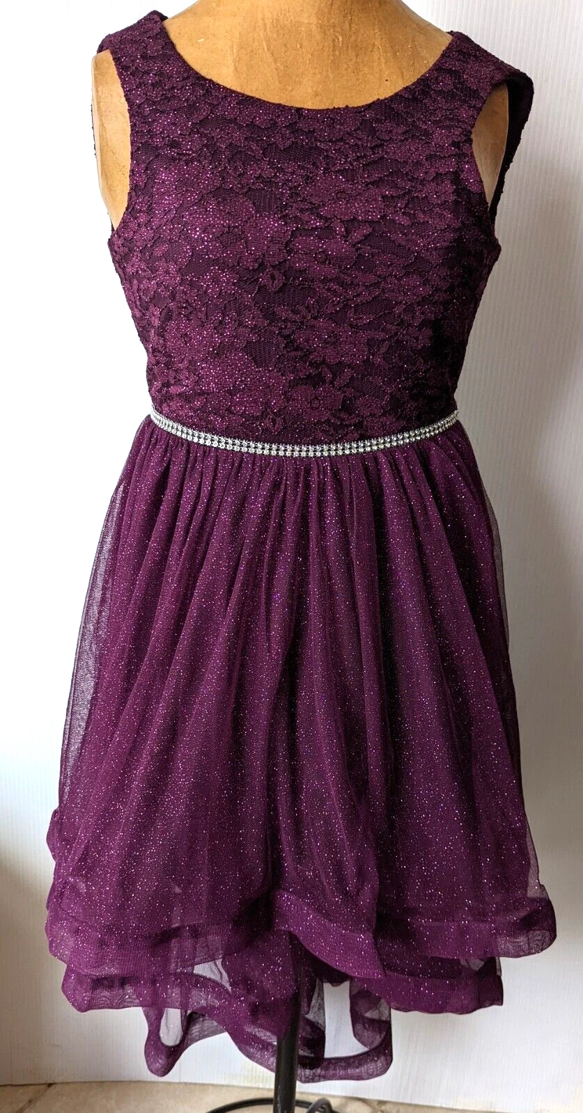 Xtraordinary Girls Dress Size 12 Party Formal Dance Hi Low Layer Rhinestone Gift
