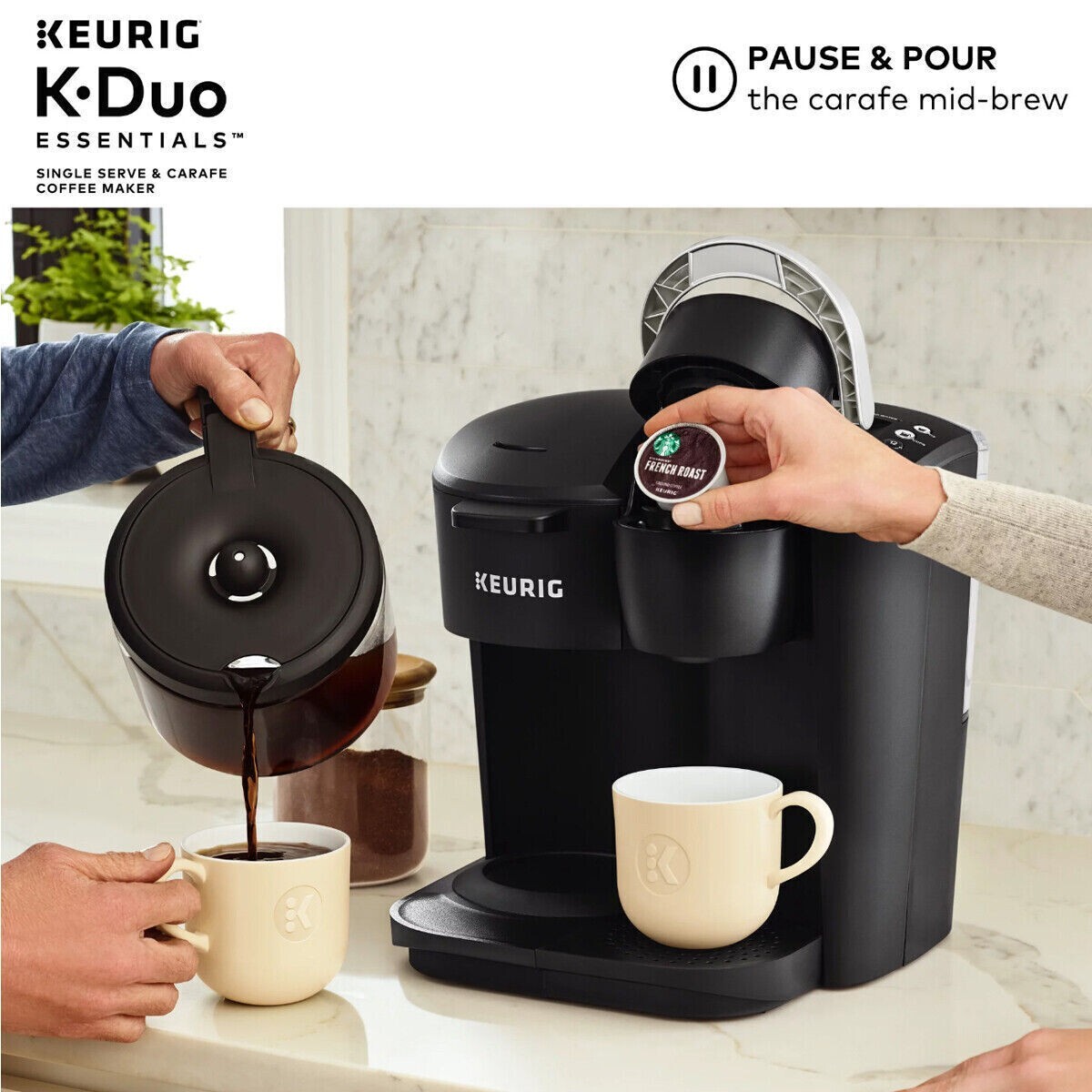 Keurig K-Duo Essentials Single Serve K-Cup Pod Carafe Coffee Maker,  Black, NEW