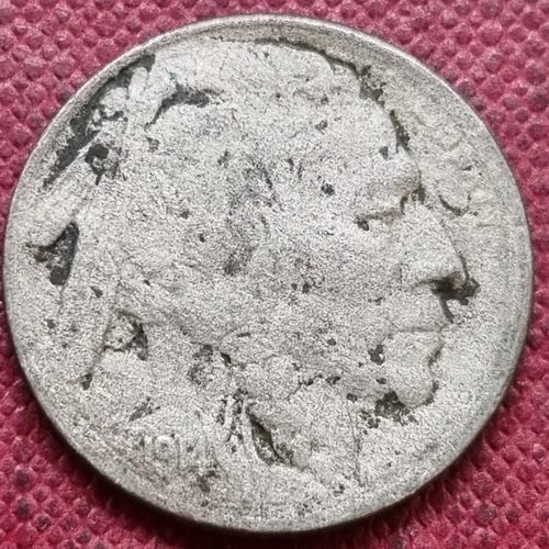 1914 D Buffalo Nickel 5c Better Grade Full Date Fine Details #89267