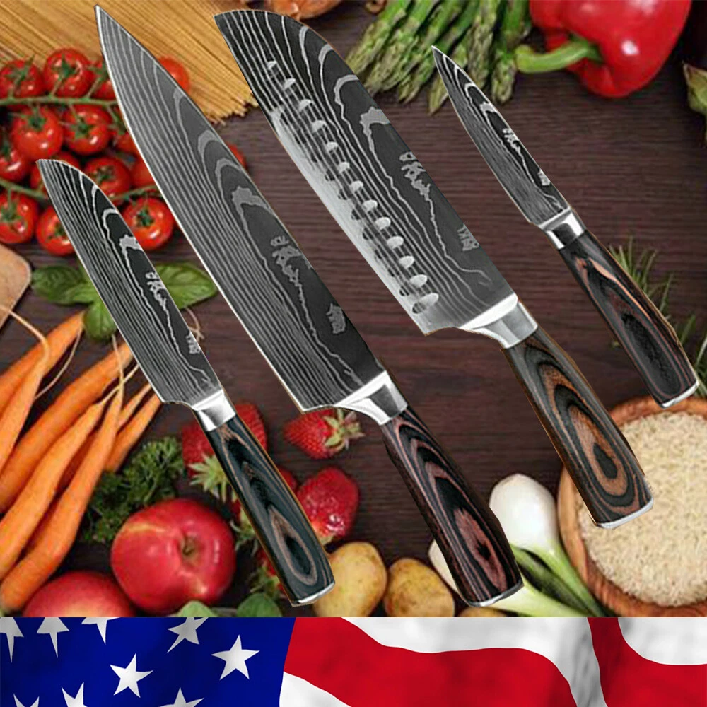 4Pcs Damascus Steak Knife Set