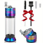 6.45" 3 In 1 Blue Tobacco Spice Herb Tobacco Grinder Cone Loader Rolling Machine