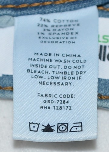 Ring Of Fire RBB0932 Smoke Blue Wash Jeans Slim 8 Sustainable Denim - Picture 8 of 11