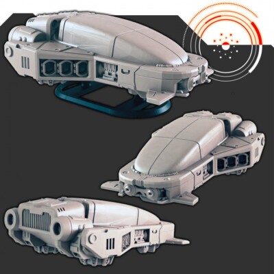 Sci-Fi Hover Car 28mm Tabletop Terrain Miniature Set, Fiction, Space