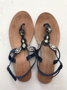 navy jeweled sandals