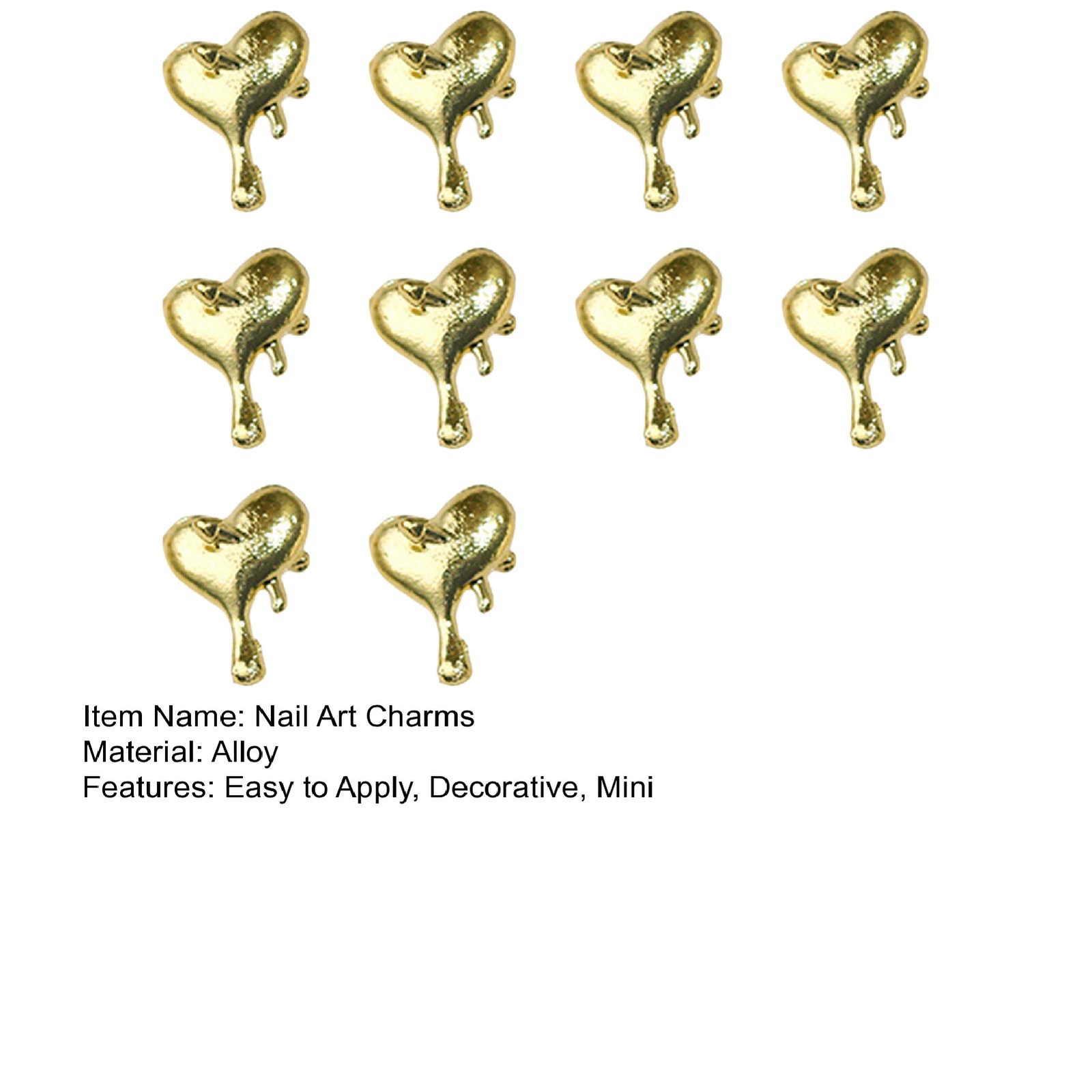 10pcs/set Nail Art Decorations Mini Diy Fusional Love Heart Shape Nail