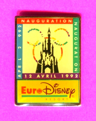 EURO DISNEY INAUGURAL PIN APRIL 12 1992 PIN