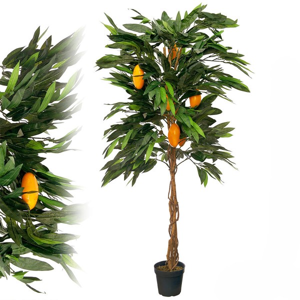 KüNstlicher Mangobaum 1,50 M Kunstbaum Kunstpflanze Deko Mcpalms-image