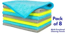Microfiber Cleaning Cloth Micro fiber Towels Lint-Free Highly Absorbent Rags 8pc