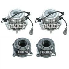 Front and Rear Wheel Bearings & Hubs Kit Timken For Nissan Frontier RWD 11-16