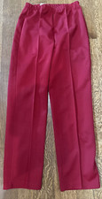 Sears 10 Perma Prest Women High Rise Pull On Pants Red Vintage Elastic Waist
