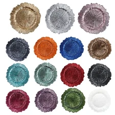 36pcs Reef Pattern Acrylic Plastic Charger Plate Shiny Finish Rose Gold Silver