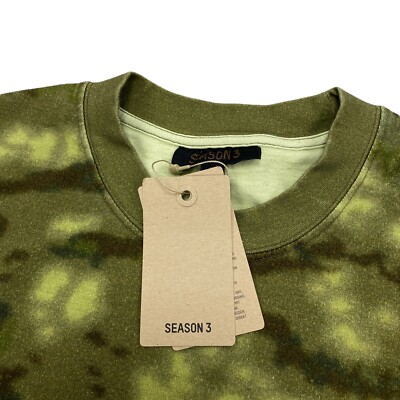 Yeezy Season 3 Heavy Knit Oversized Camo T-Shirt Tee Green